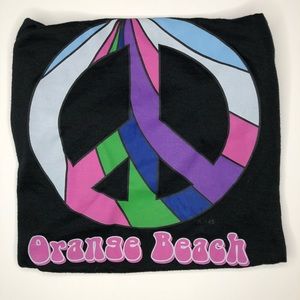 Black somewhat transparent Peace thin top